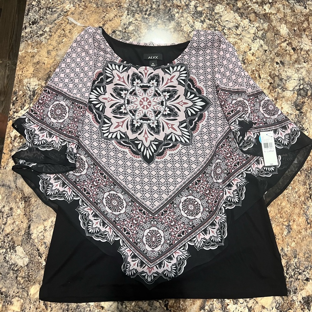 A pink and black cute blouse